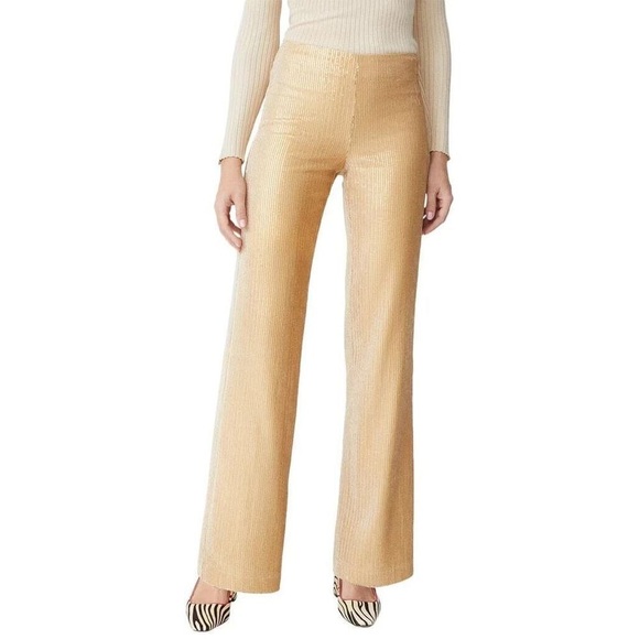 JMcLauglin Carter Women’s Gold Sequin Wide Leg Pants Size 10 NWT